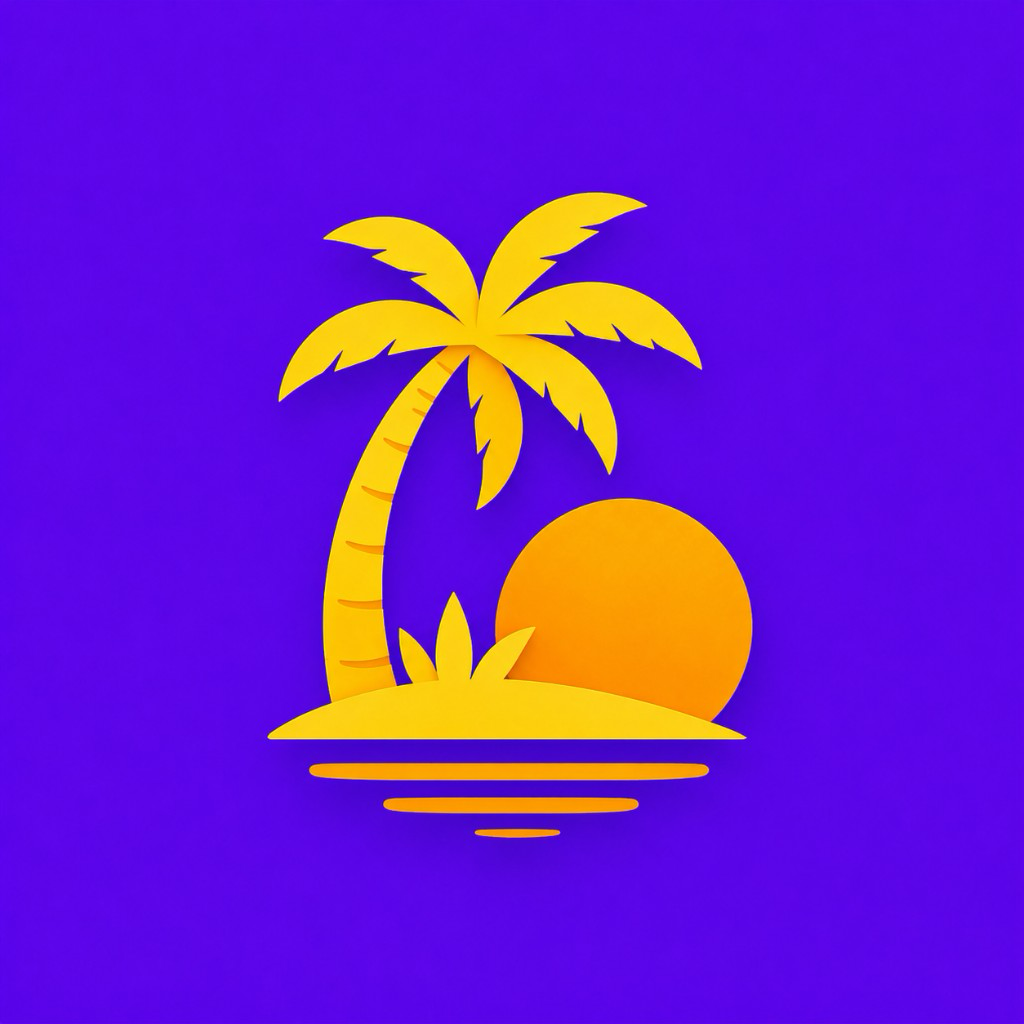 The Thai Sabai palm-tree mark on a purple and gold sky