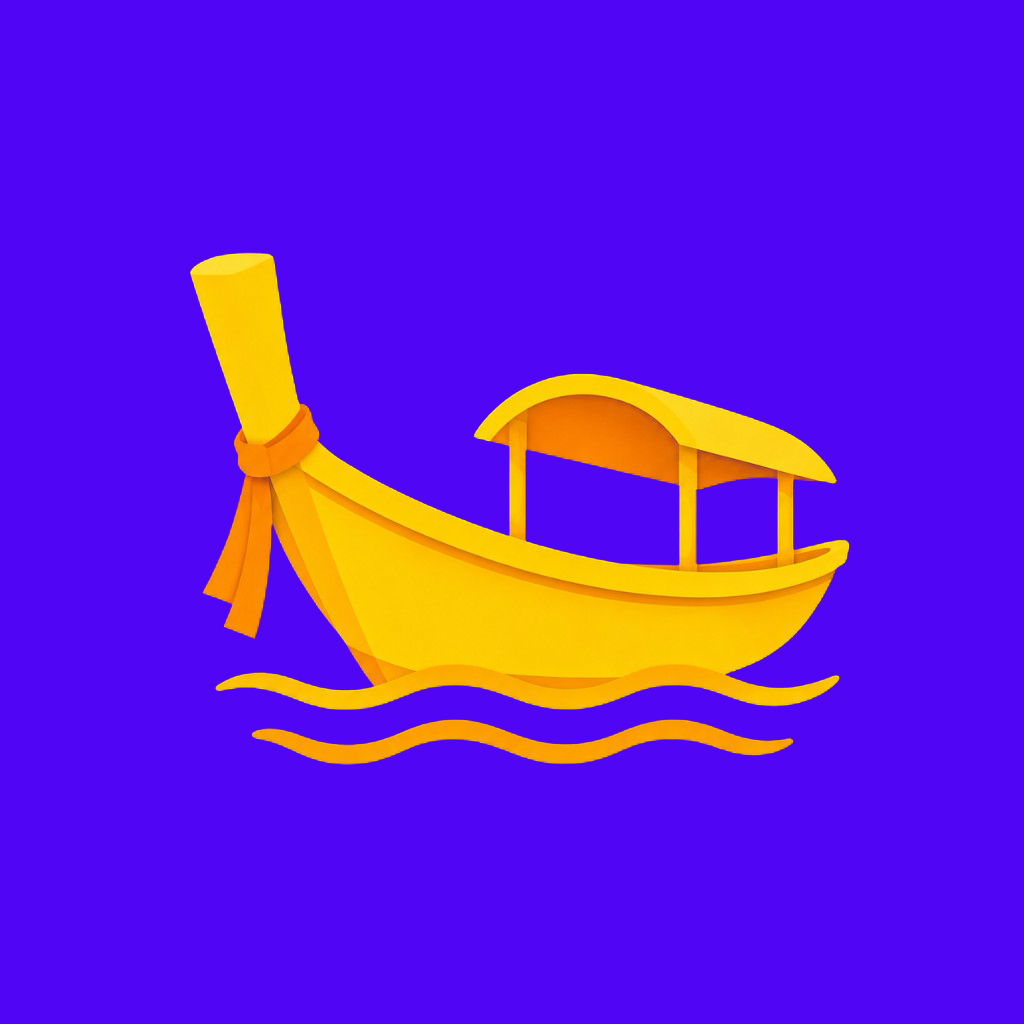 Illustration of a Thai longtail boat